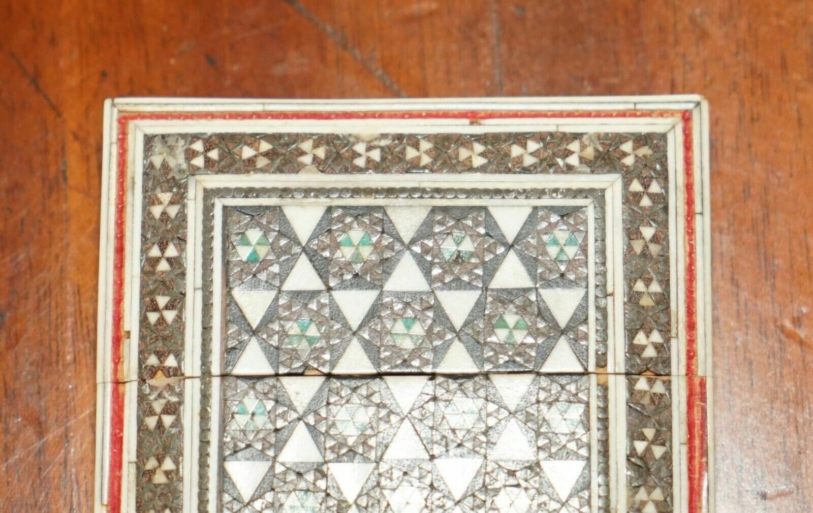 Original Antique Anglo Indian Export Sadeli Micro Mosaic Business Card Case photo Home Decor