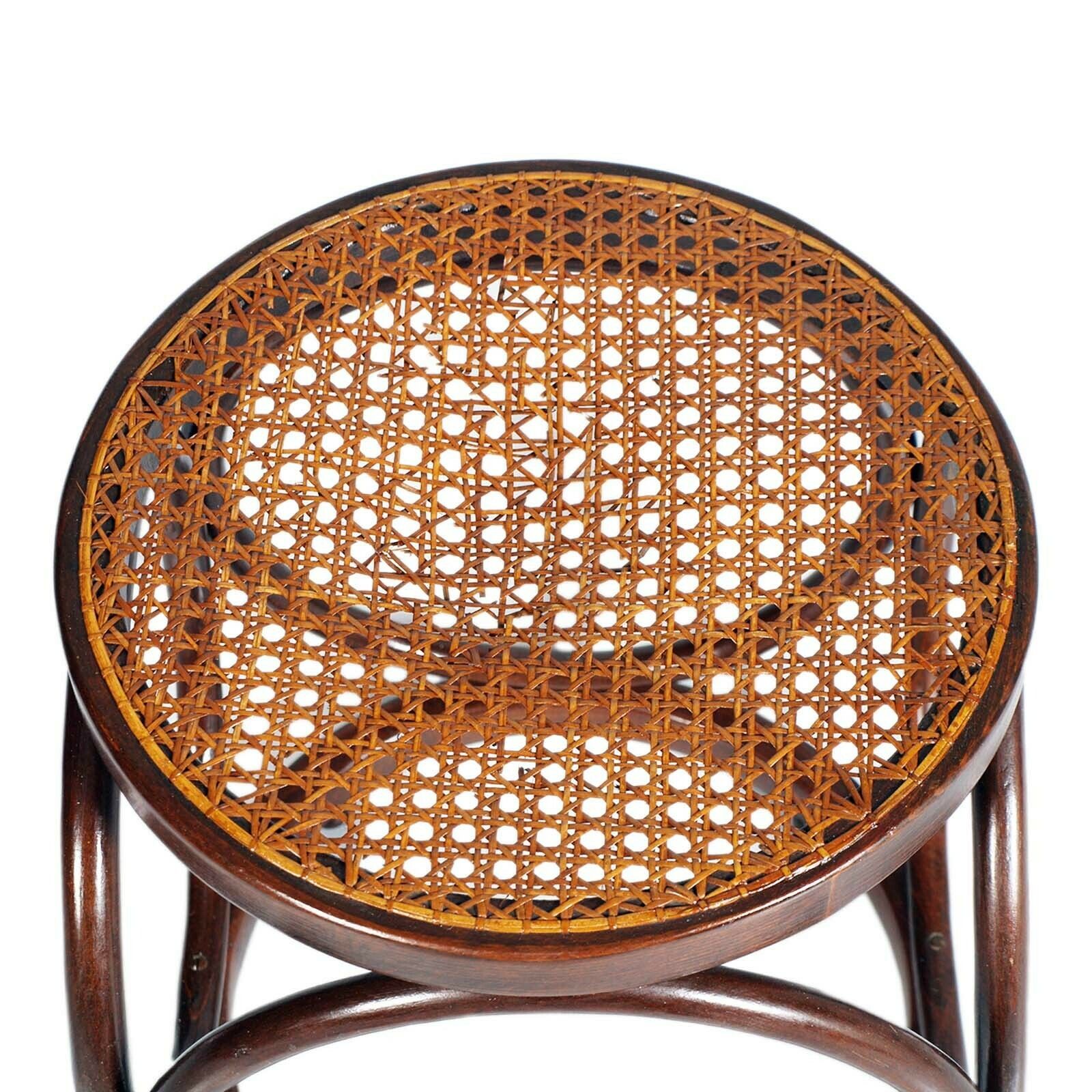 A Art Deco Original Stool ,  Rattan Cane Top By Michael Thonet photo for sale