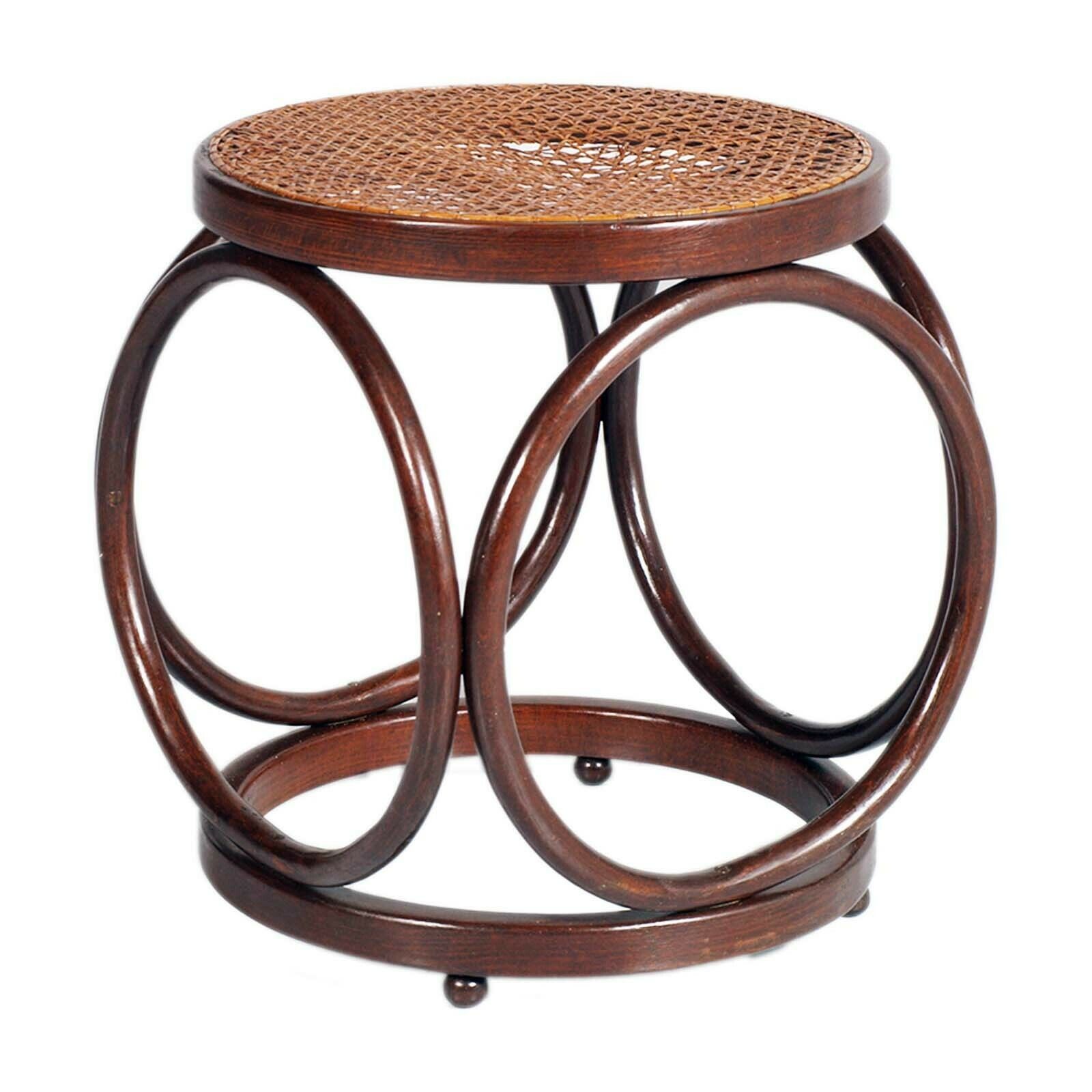 A Art Deco Original Stool ,  Rattan Cane Top By Michael Thonet photo Furniture