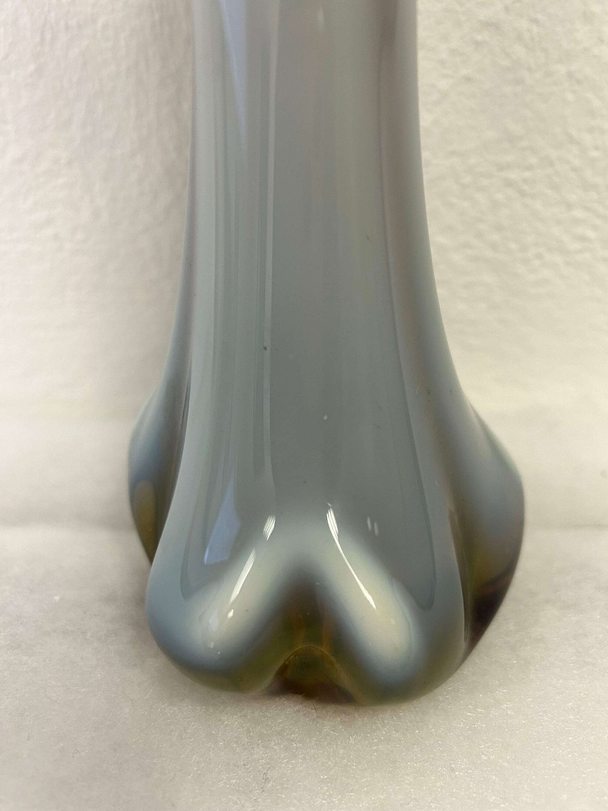 Murano Glass Italian Style / Vintage Yellow White /  Murano Glass Vase/ Coloured Glass Small photo for sale