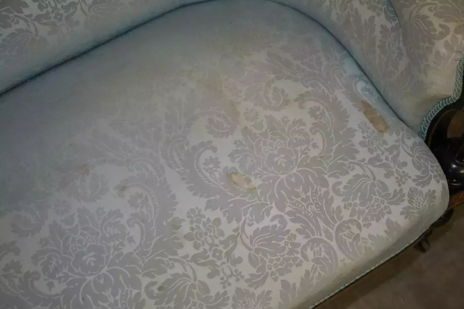 photo furniture Exquisite Antique Burr Walnut Aesthetic Movement Salon Sofa Grand Tour Plaque