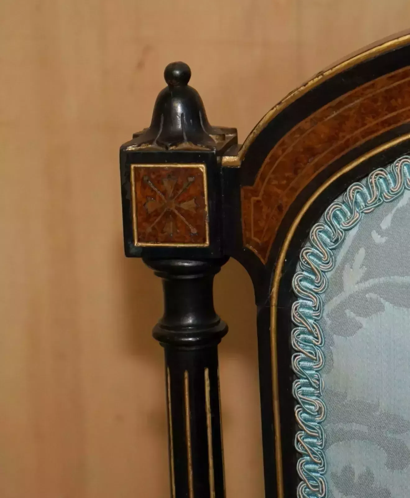 Four Fine Burr Walnut Aesthetic Movement Dining Chairs With Grand Tour Plaques photo vinterior