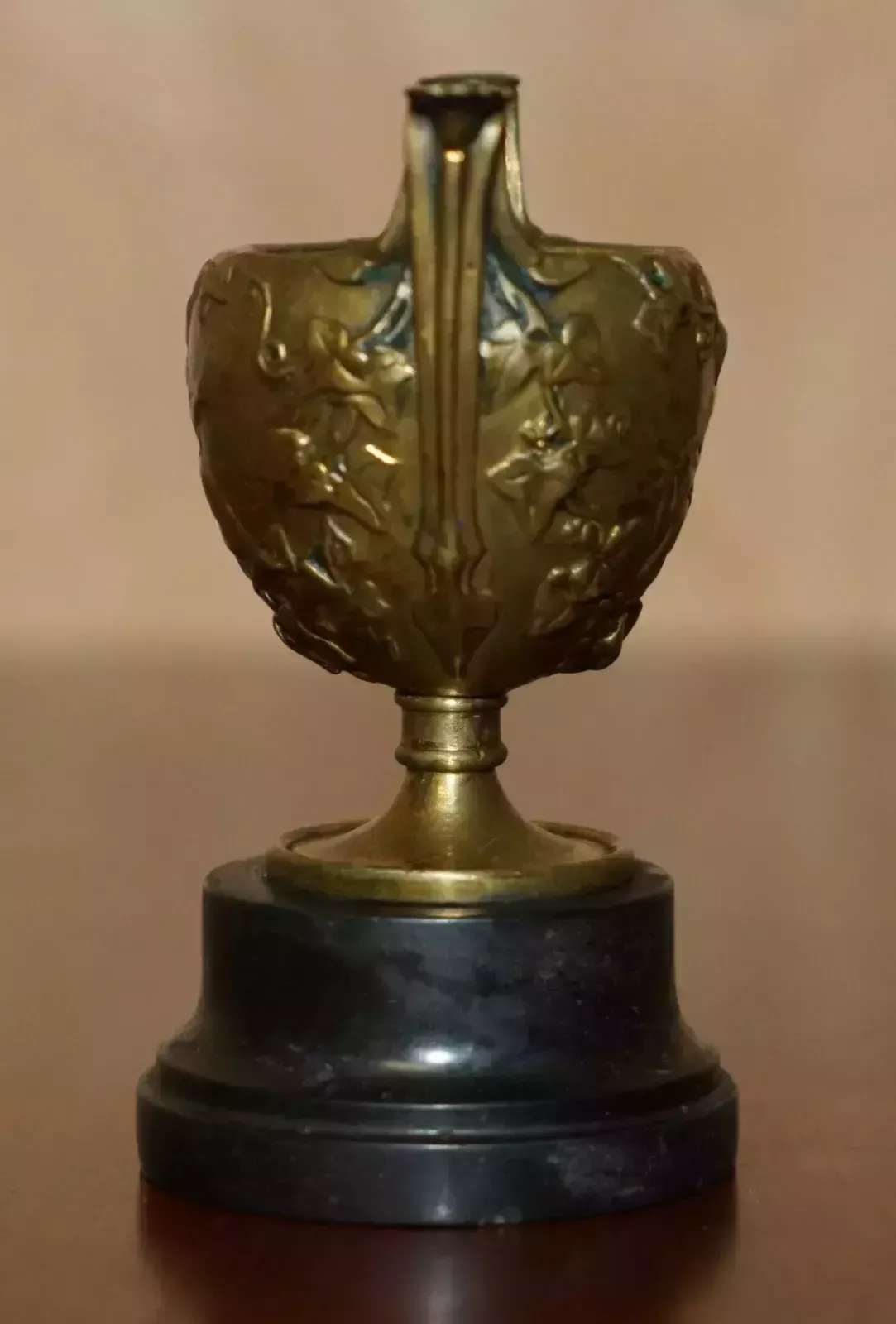 photo furniture Matching Pair Of Antique Roman Grand Tour Hercules Gilt Brass Marble Base Cups