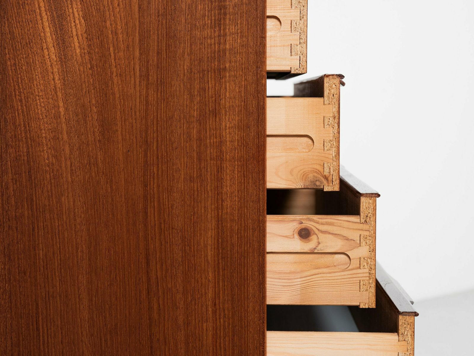 Midcentury Danish Chest Of 6 Drawers In Teak 1960s   Long Drawer Handle With 2 Handles photo for sale