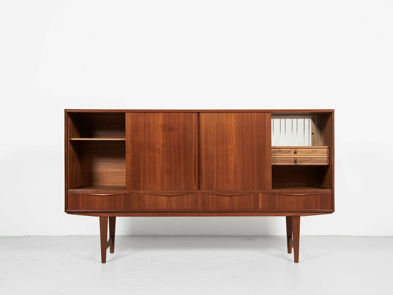Midcentury Danish Highboard In Teak By E.W. Bach For Sejling Skabe 1960s   With 4 Doors And 4 Drawers photo furniture