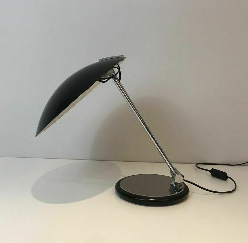 Swivel Design Desk Lamp In Chrome And Black Lacquered Metal photo buy
