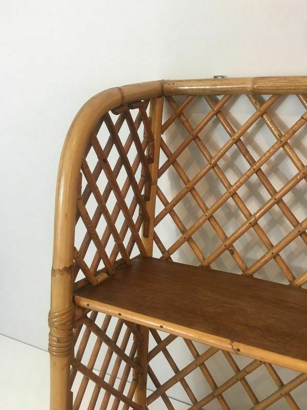 Rattan Wall Shelf. Attributed To Audoux Minet photo vinterior