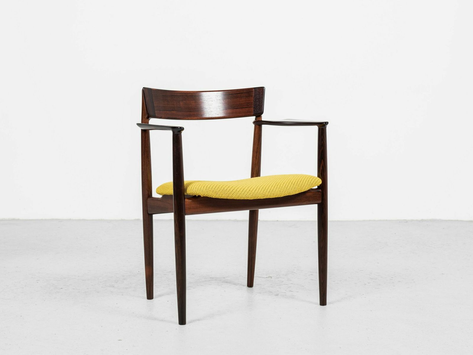 Midcentury Danish Chair With Armrests In Rosewood By Henry Rosengren Hansen For Brande Møbelindustri 1960s photo for sale
