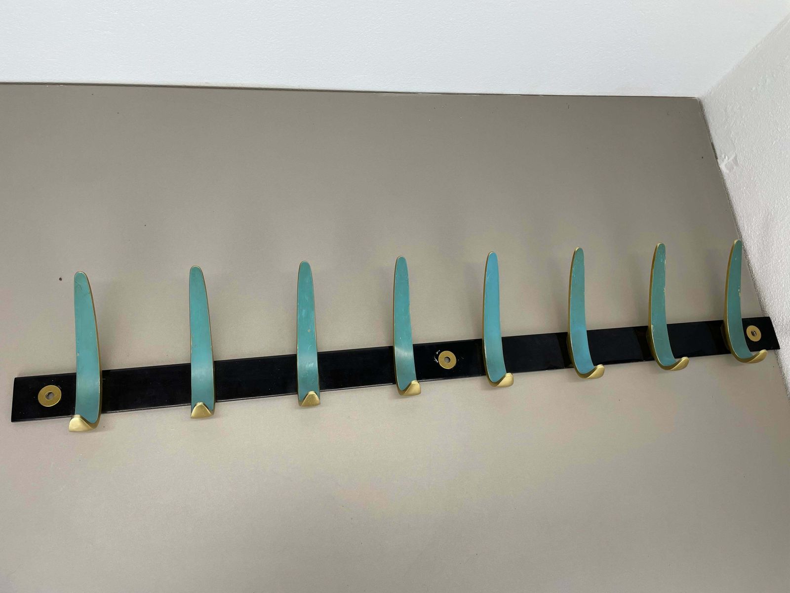 Large 100cm Auböck Style Metal Wardrobe Hook Coat Rack Element, France 1950s photo for sale