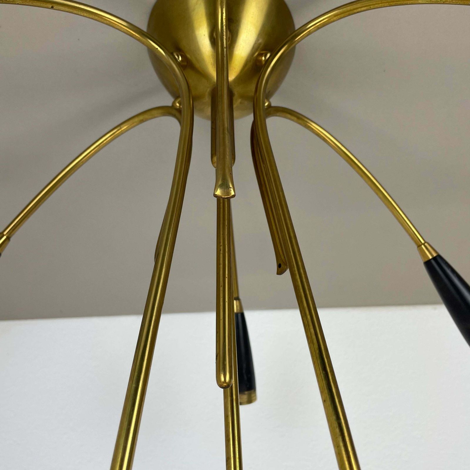 photo furniture Xl 9 Arm Brass Stilnovo Gino Sarfatti Style Ceiling Light Flushmount Italy 1950