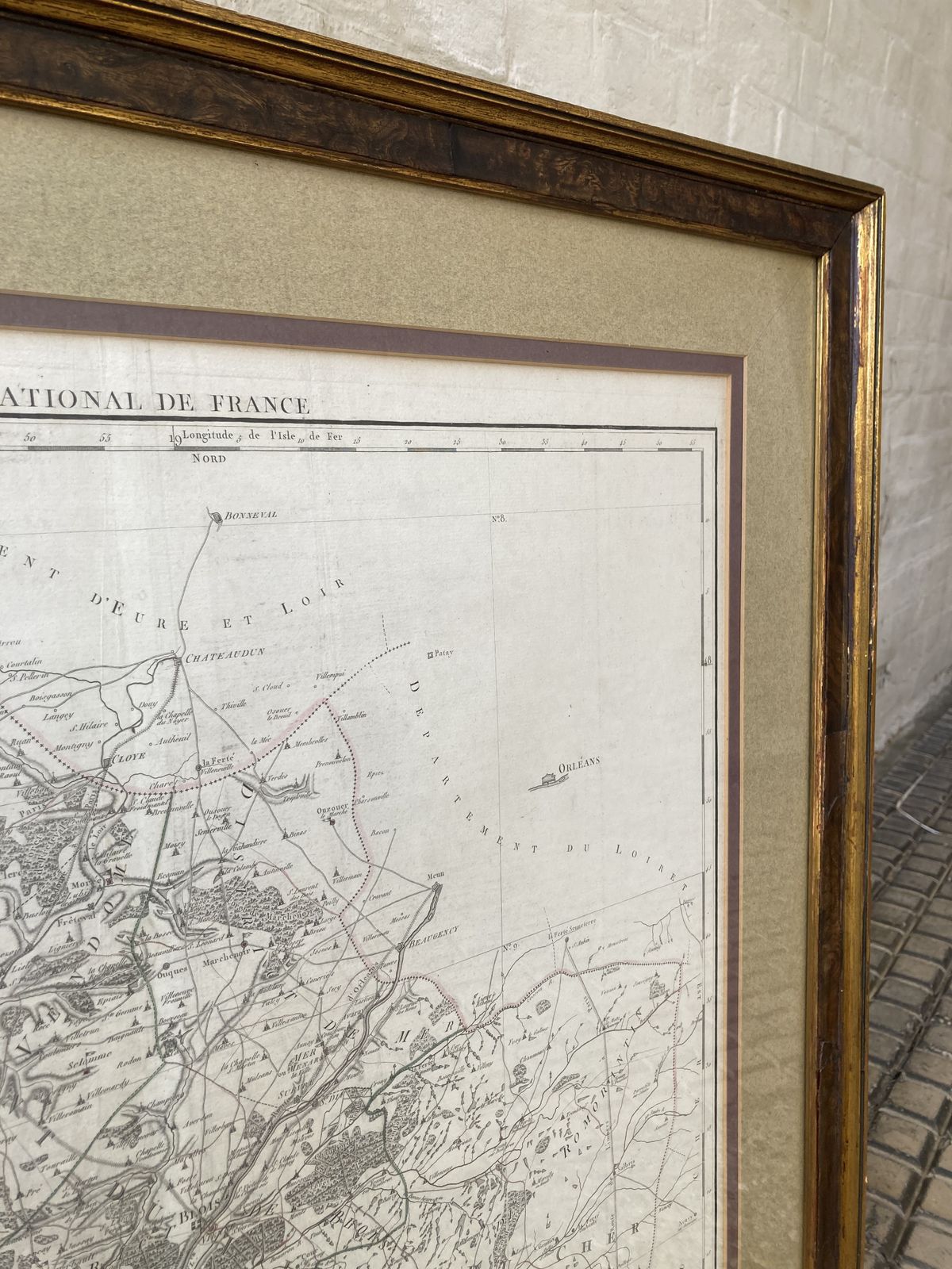 Large 18th C Framed French Map By Chanlaire And Dumez Of De Loir Et Da Cher photo 685.0