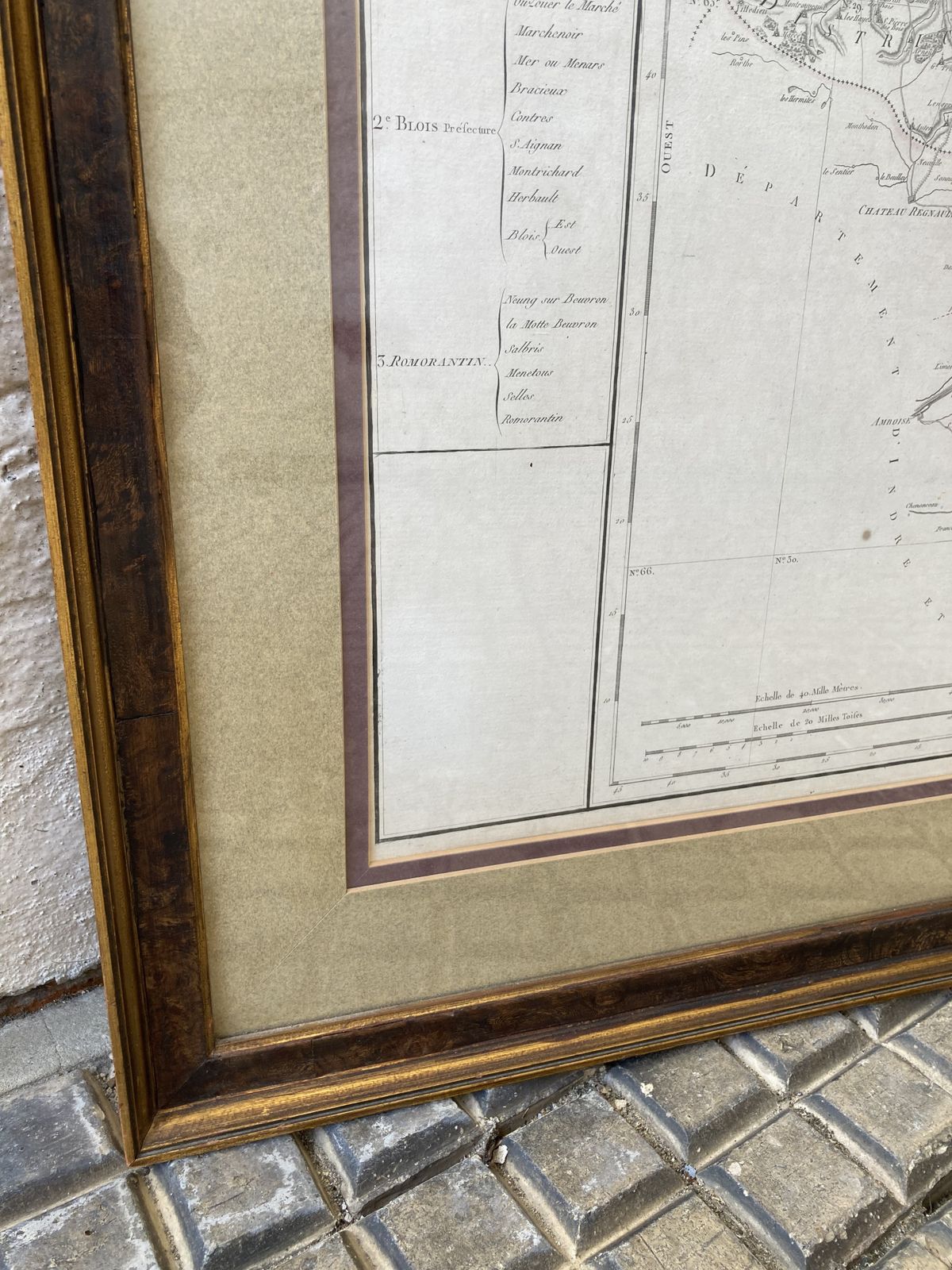 Large 18th C Framed French Map By Chanlaire And Dumez Of De Loir Et Da Cher photo buy