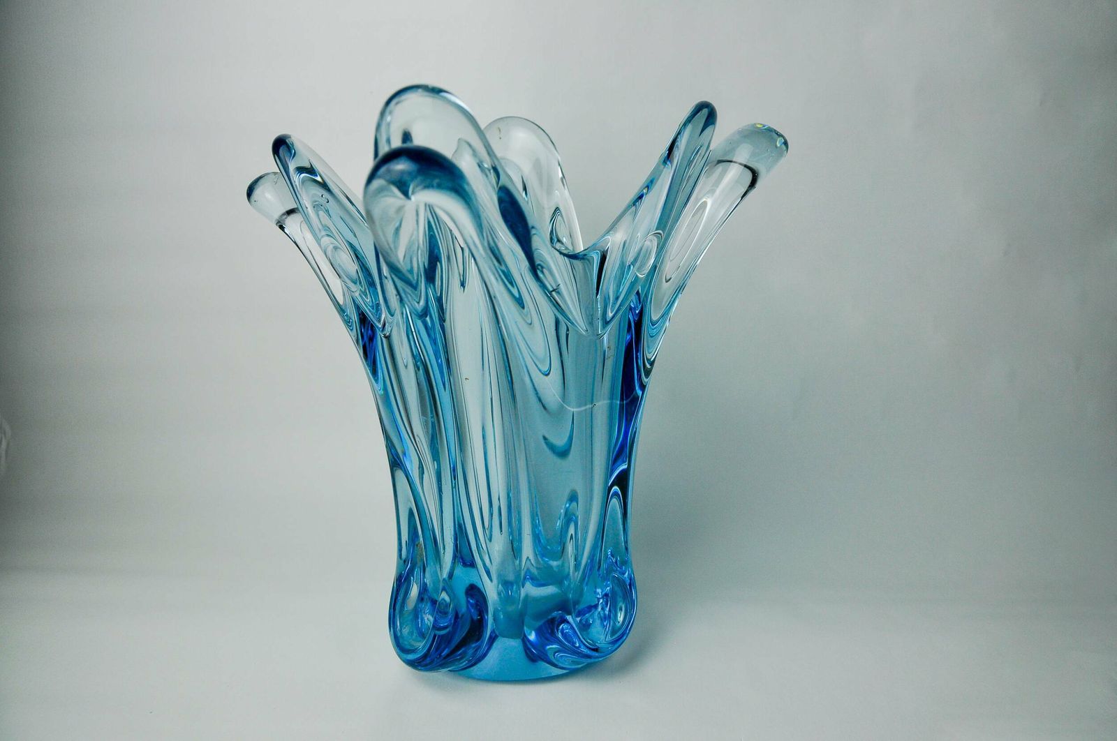 Blue Seguso Vase In Murano Glass, Italy, 1970 photo furniture