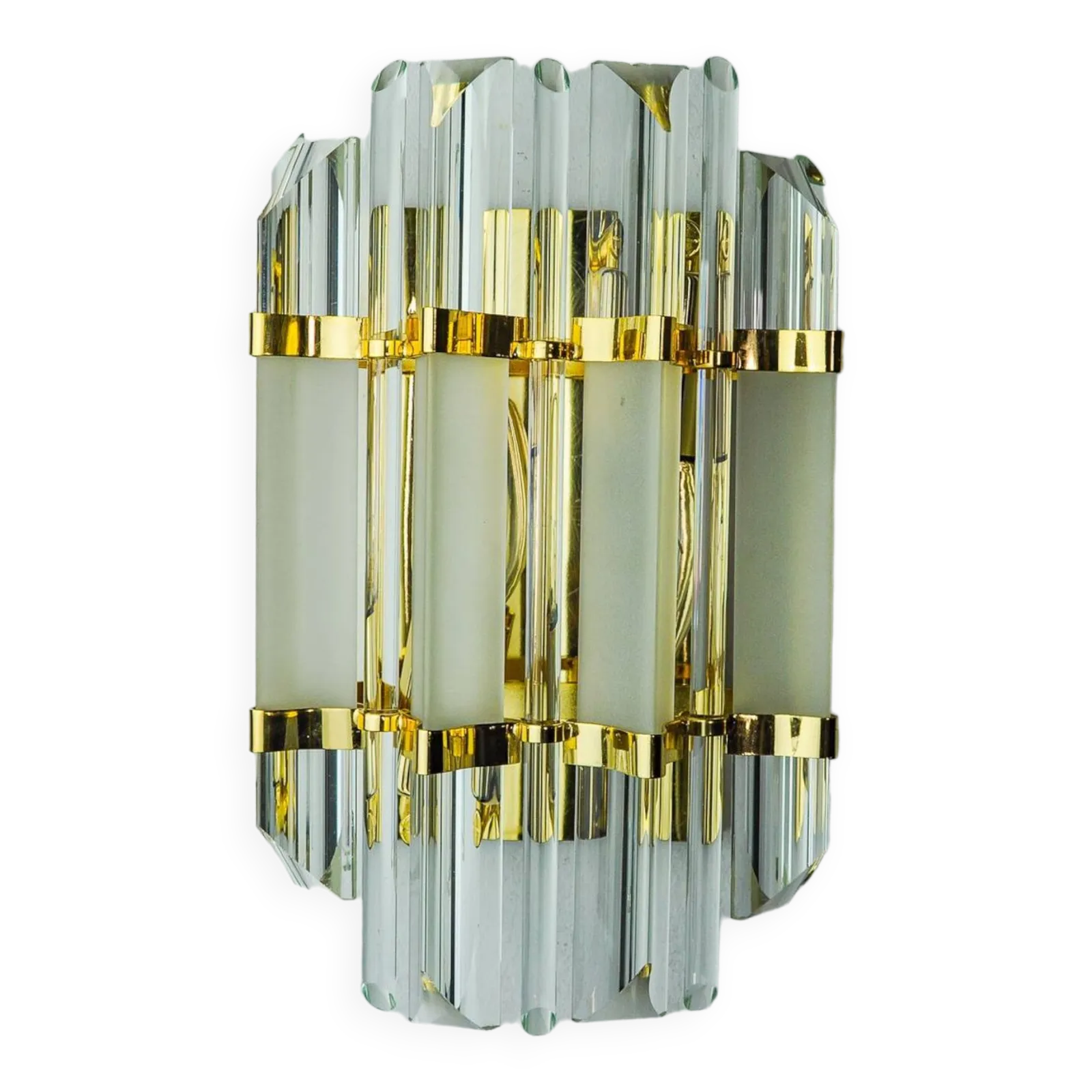 Venini Wall Lamp, Triedri Glass, Murano, Italy, 1970