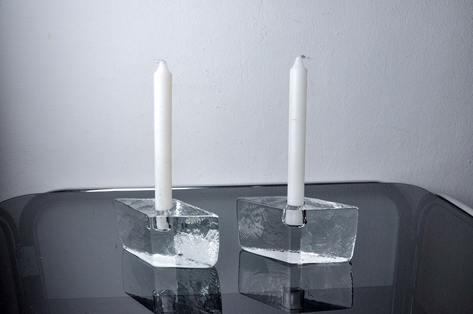 Pair Of Icicle Candlesticks, Murano Glass, Italy, 1970 photo furniture