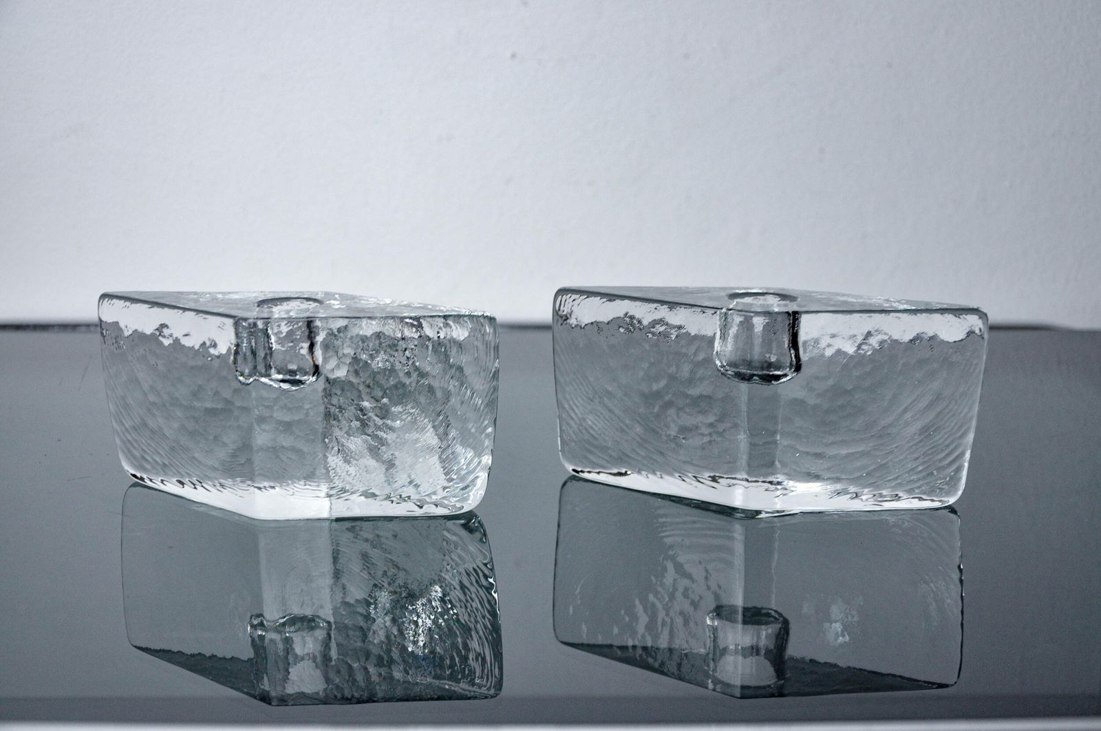 Pair Of Icicle Candlesticks, Murano Glass, Italy, 1970 photo 835.0