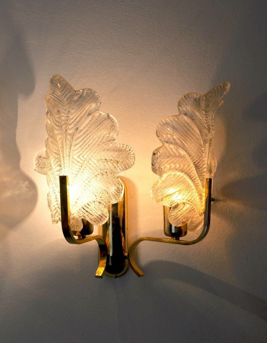 “Leaves” Wall Lamp By Carl Fagerlund, Murano Glass, Germany, 1970 photo furniture