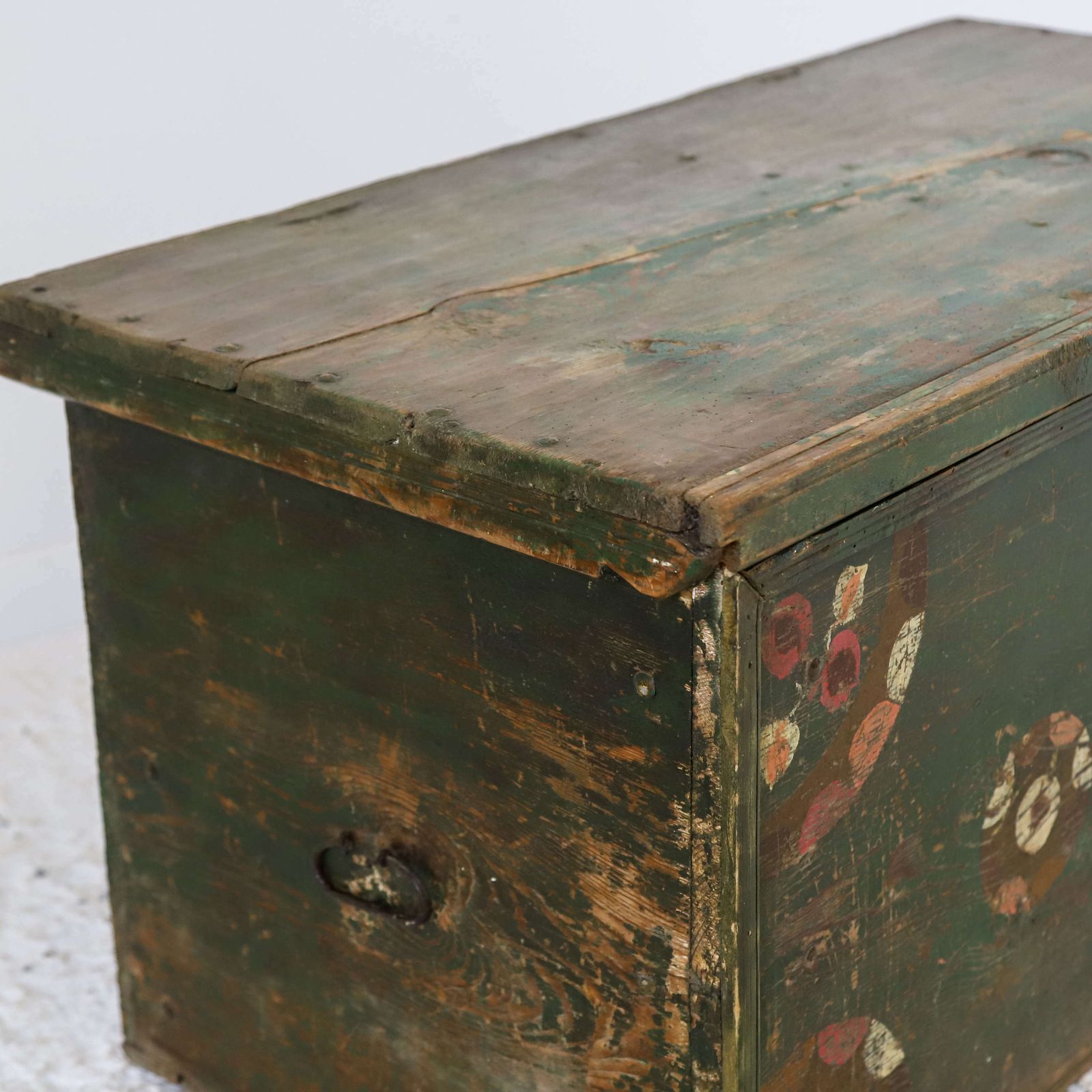 19th Century Romanian Hand Painted Marriage Chest photo vintage