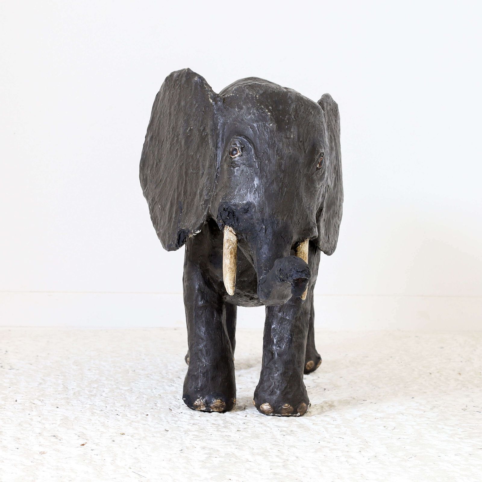 Unusual 1940 1950’s French Papier Mâché Model Elephant photo Art