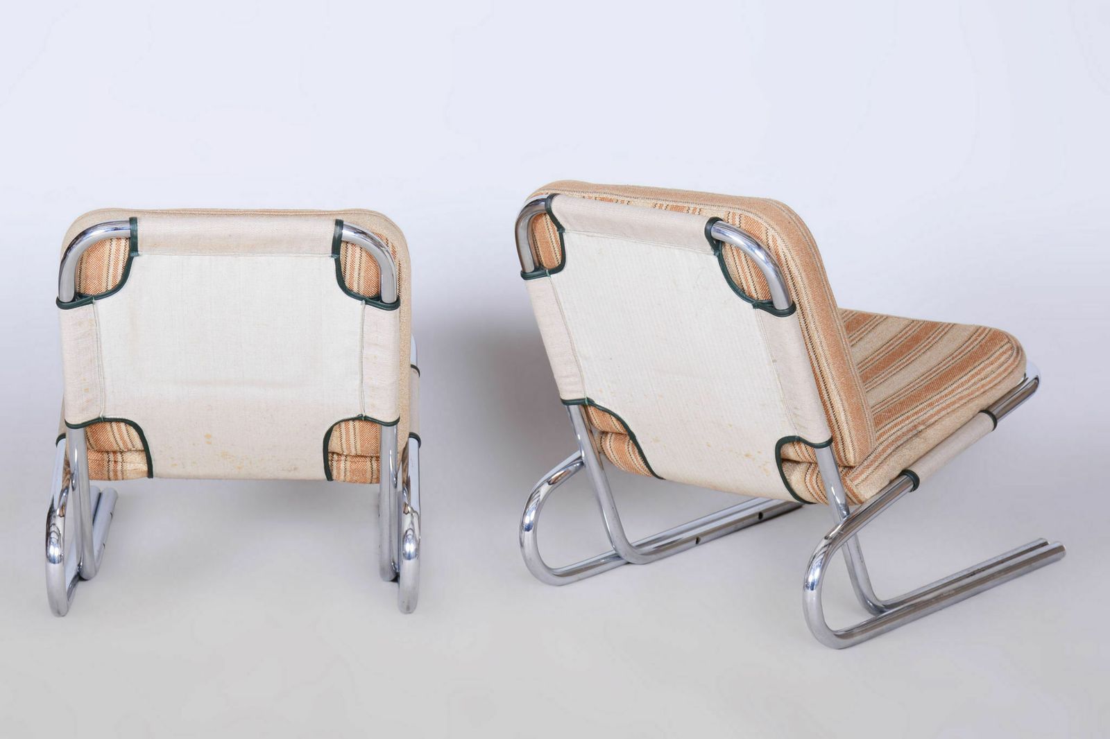 photo furniture Set Of Two Original Bauhaus Armchairs, Chrome Plated Steel, Germany, 1940s