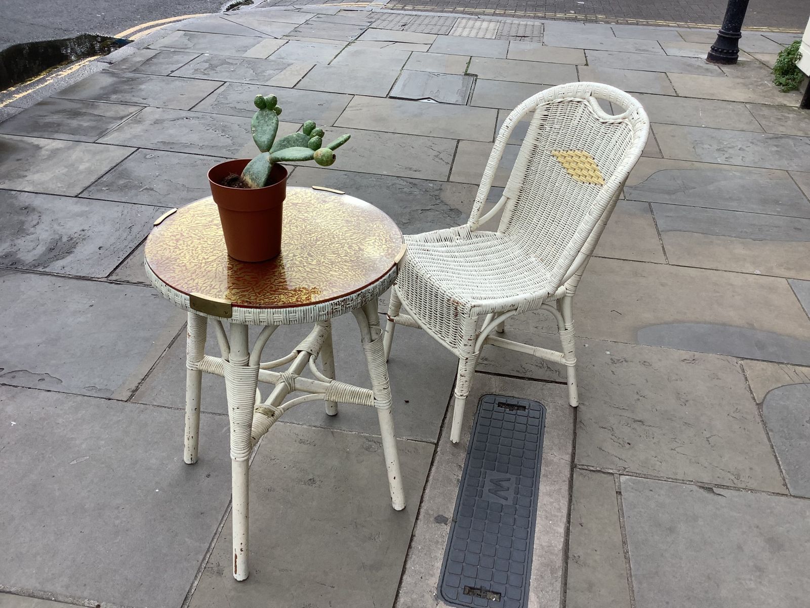 Rare  Cane Table And Chair By Angraves Of Leicester,And  Dryad photo furniture