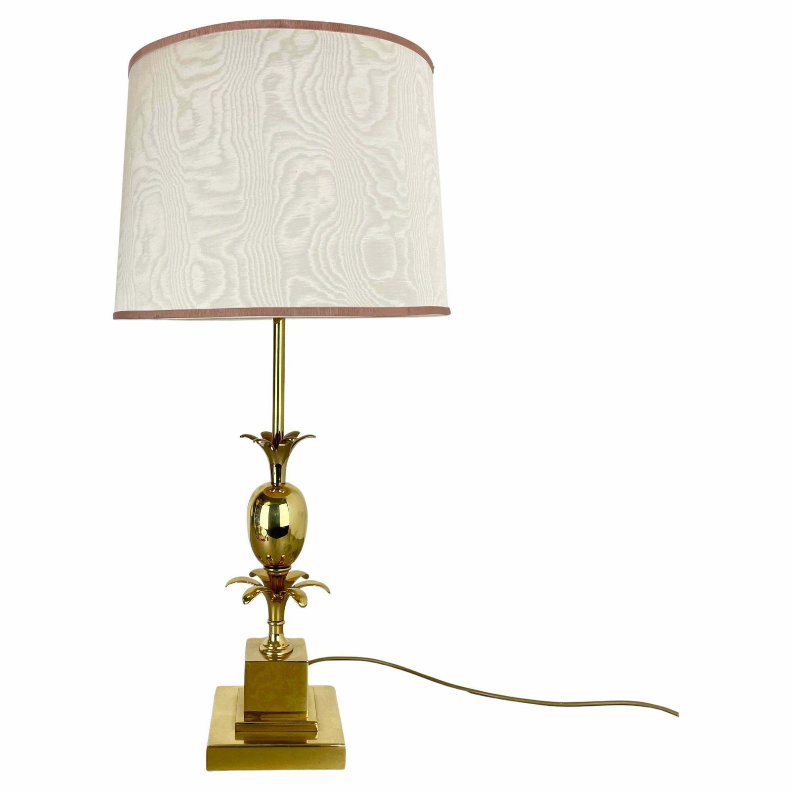 Large 82cm Brass "Pineapple" Table Light In Maison Charles Style, France 1970s photo furniture