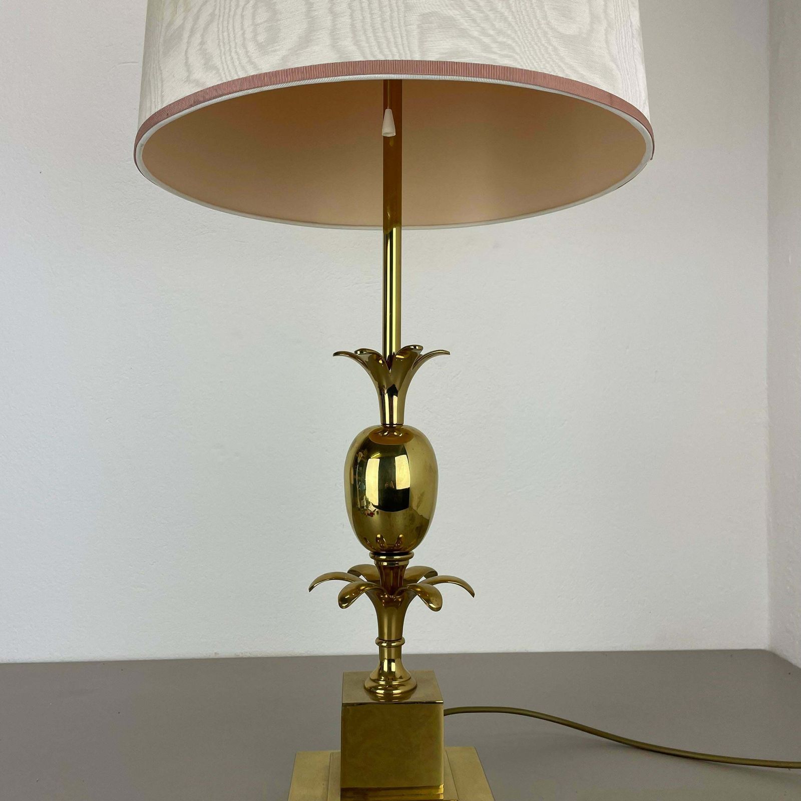 Large 82cm Brass "Pineapple" Table Light In Maison Charles Style, France 1970s photo Lighting