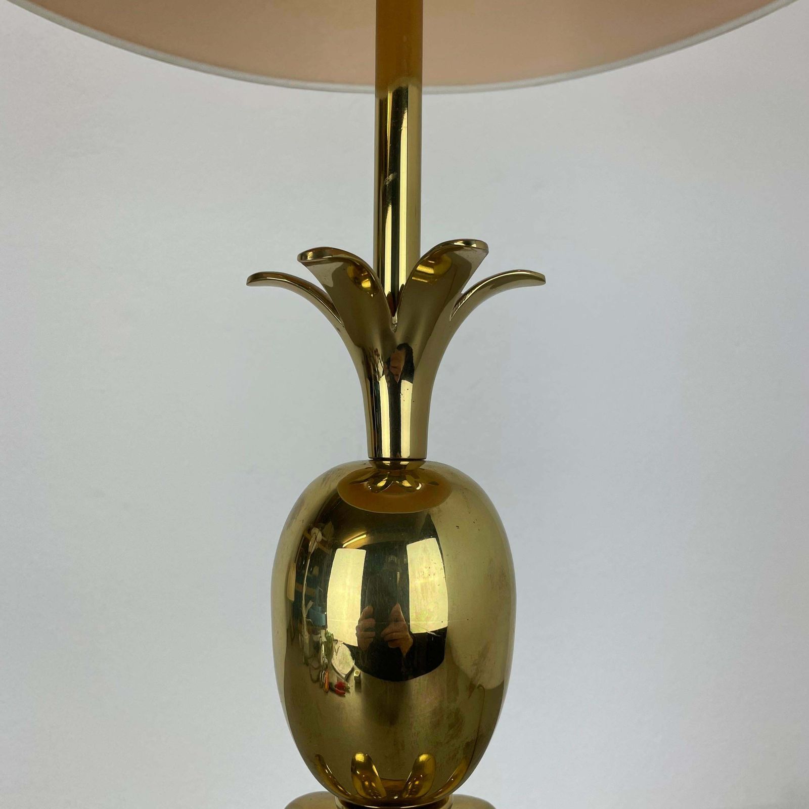 Large 82cm Brass "Pineapple" Table Light In Maison Charles Style, France 1970s photo vinterior