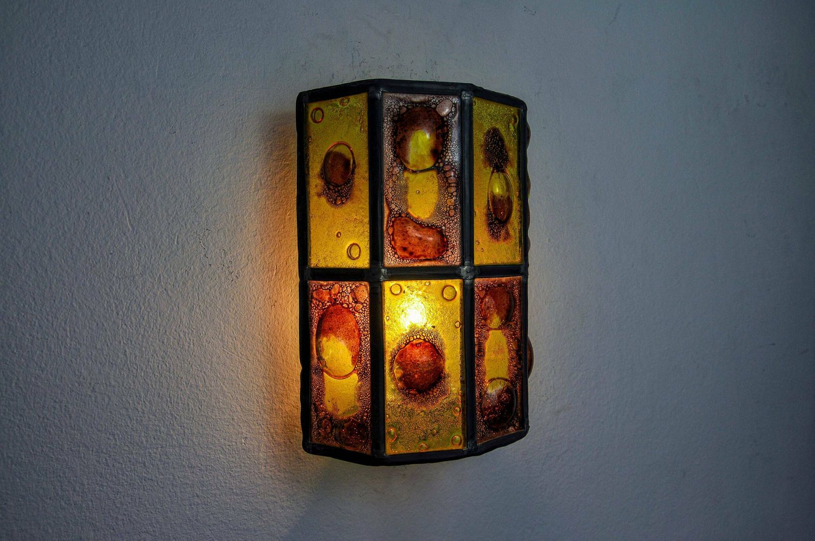 Brutalist Wall Lamp By Felipe Derflingher For Feders, Blown Glass, 1960, Mexico photo buy