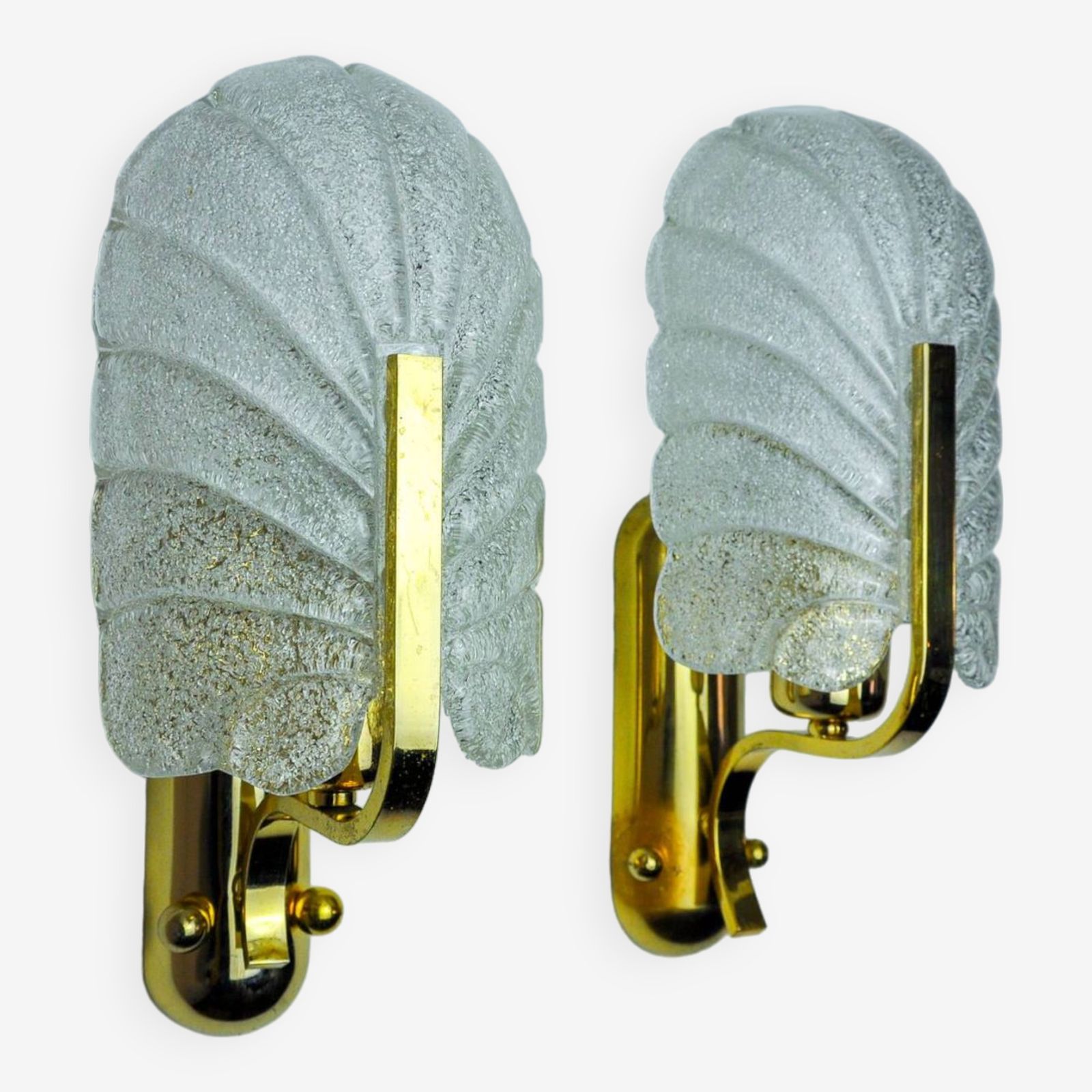Pair Of "Leaf" Wall Lights By Carl Fagerlund, Murano Glass, Germany, 1970