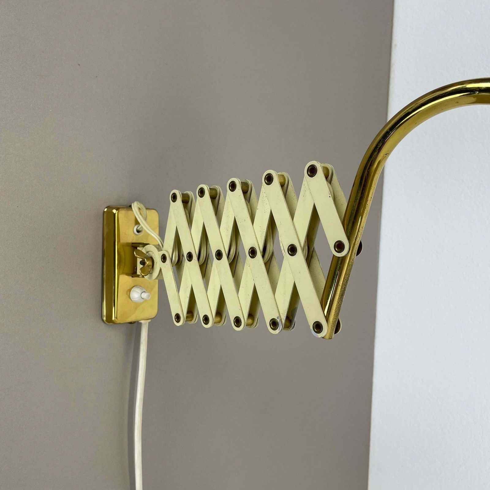 Original Scissors Wall Light Brass And Metal By Sis Leuchten, Germany 1950s photo buy