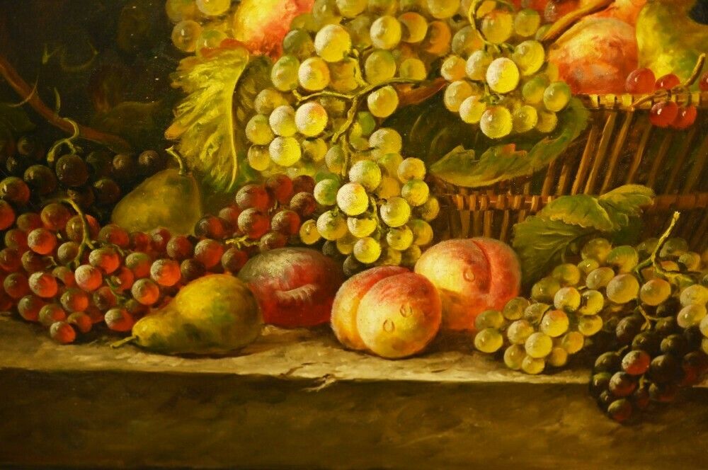 Renaissance Still Life Oil Painting Grape Fruit Italian Art photo Art