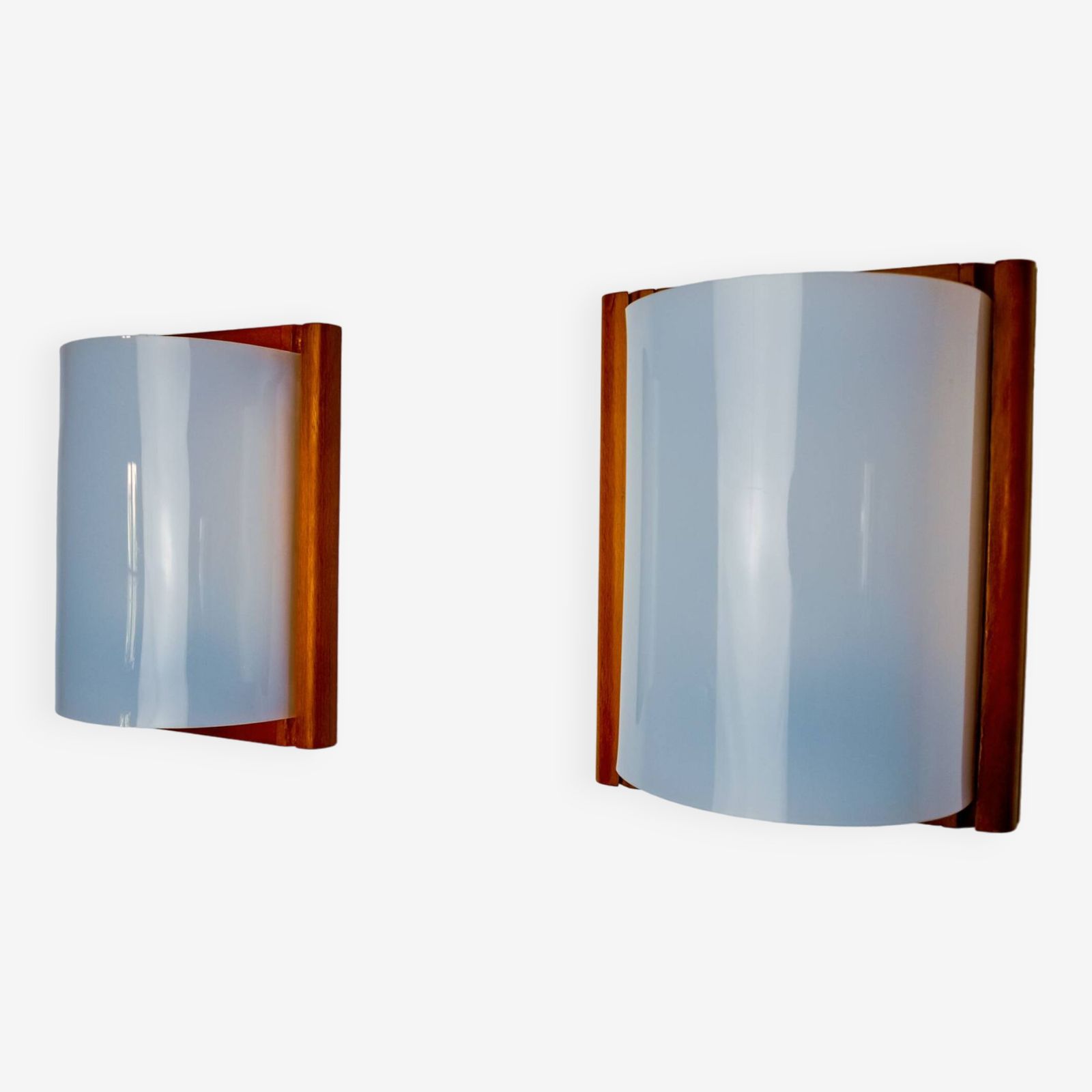 Pair Of Pine And Methacrylate Wall Lights, Mediterranean Design, Spain, 1980