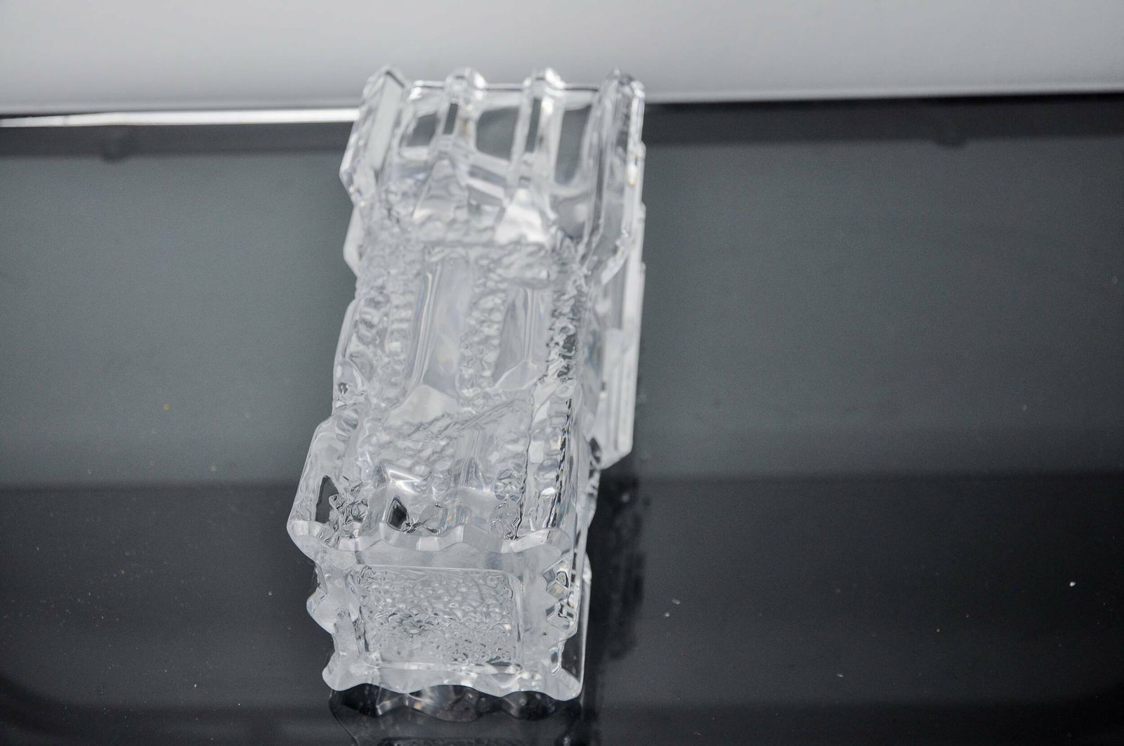 Limburg Vase With Ice Cube Effect In Glass, Germany, 1970 photo vintage