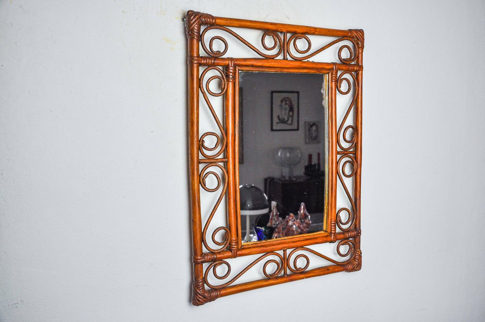 Bamboo Mirror By Franco Albini For Bonacina, Italy 1960 photo furniture