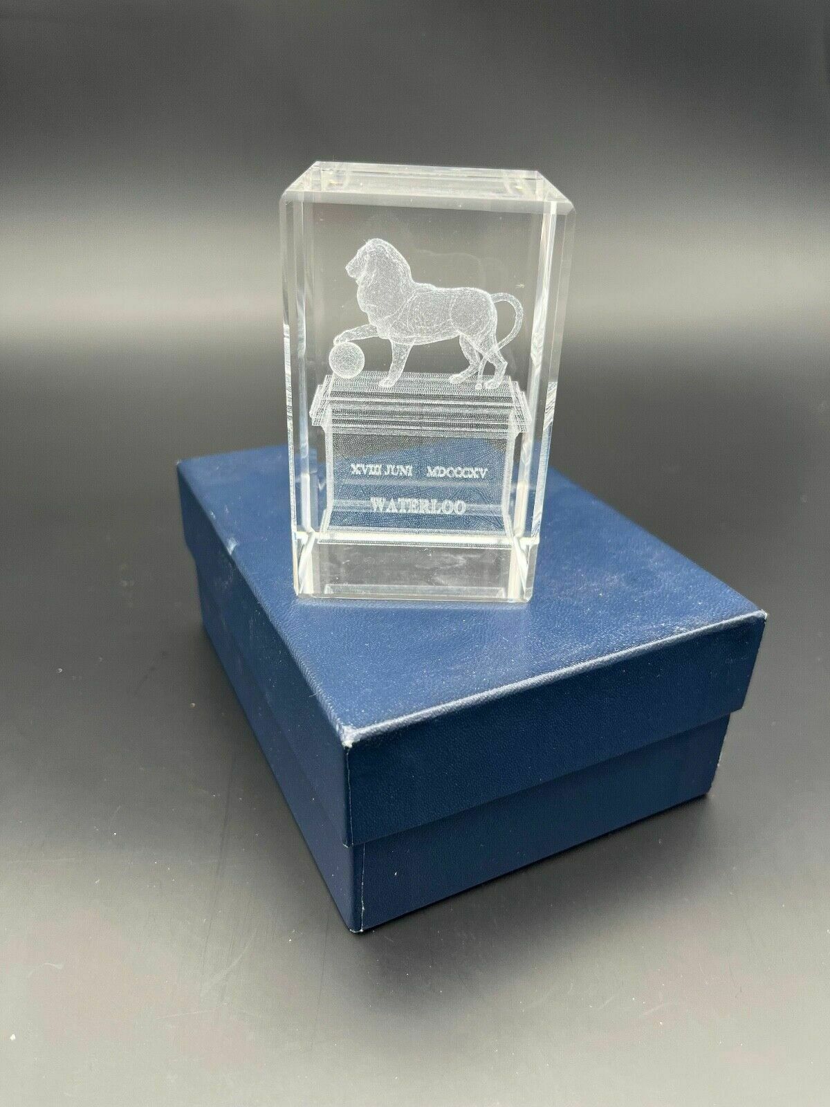Waterloo 1815 Handmade Crystal Paperweight Souvenir Napoleonica Circa 1990