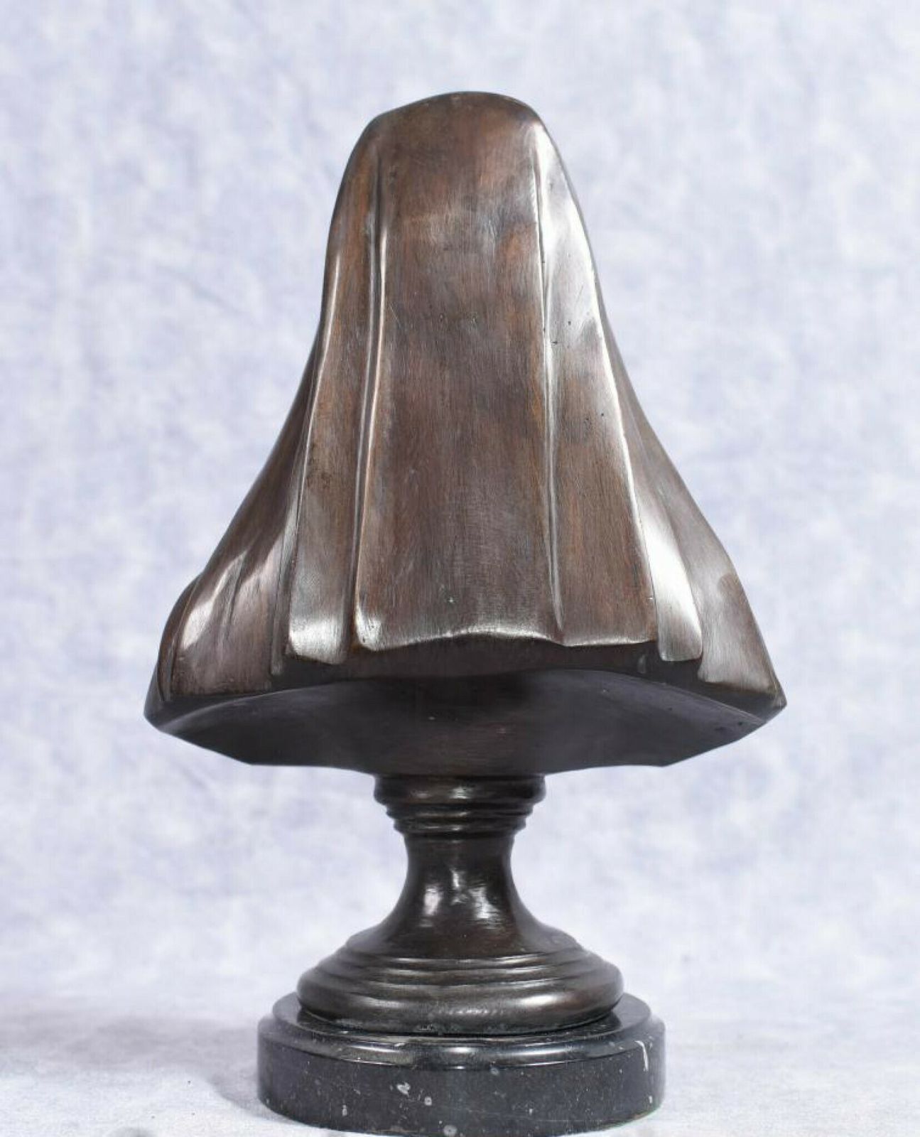 Bronze Virgin Mary Bust   French Holy Mother photo vinterior