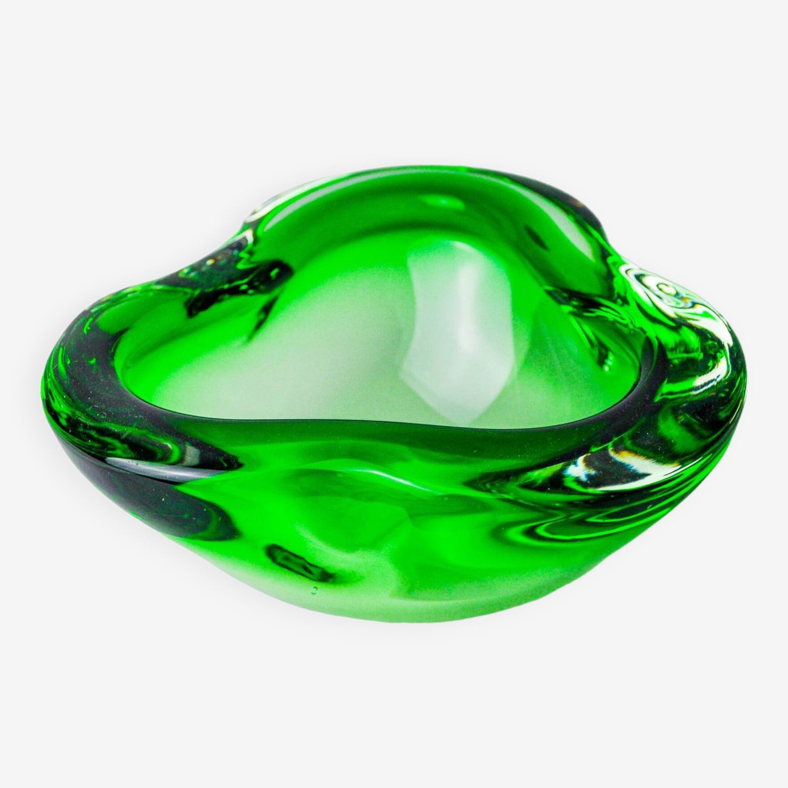 Green Sommerso Ashtray By Seguso, Murano Glass, Italy, 1970