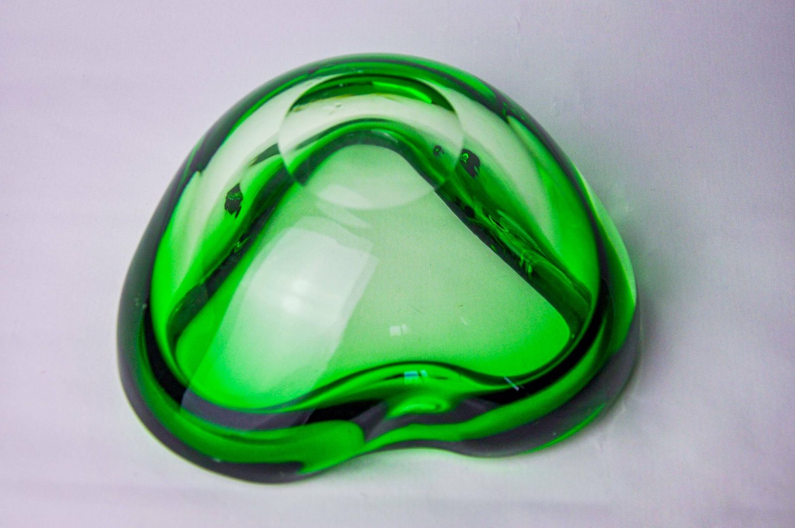 Green Sommerso Ashtray By Seguso, Murano Glass, Italy, 1970 photo vinterior