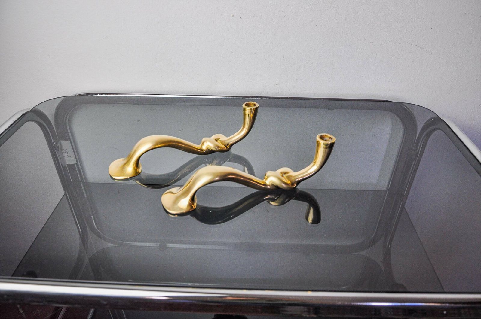 Pair Of Knot Candlesticks, Brutalist Design, Italy, 1970 photo for sale