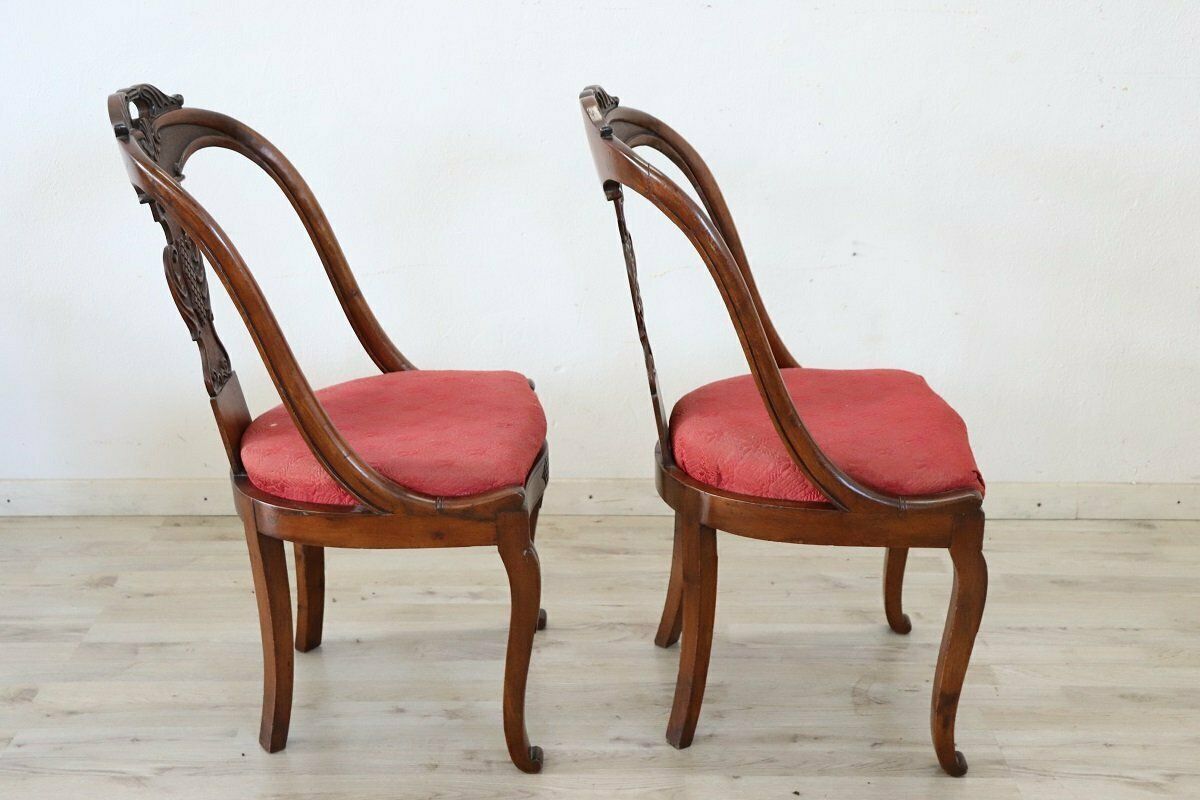 Early 19th Century Dining Chairs In Carved Walnut, Set Of 2 photo buy