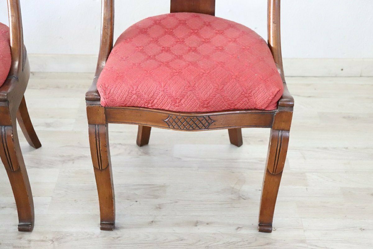 Early 19th Century Dining Chairs In Carved Walnut, Set Of 2 photo vintage