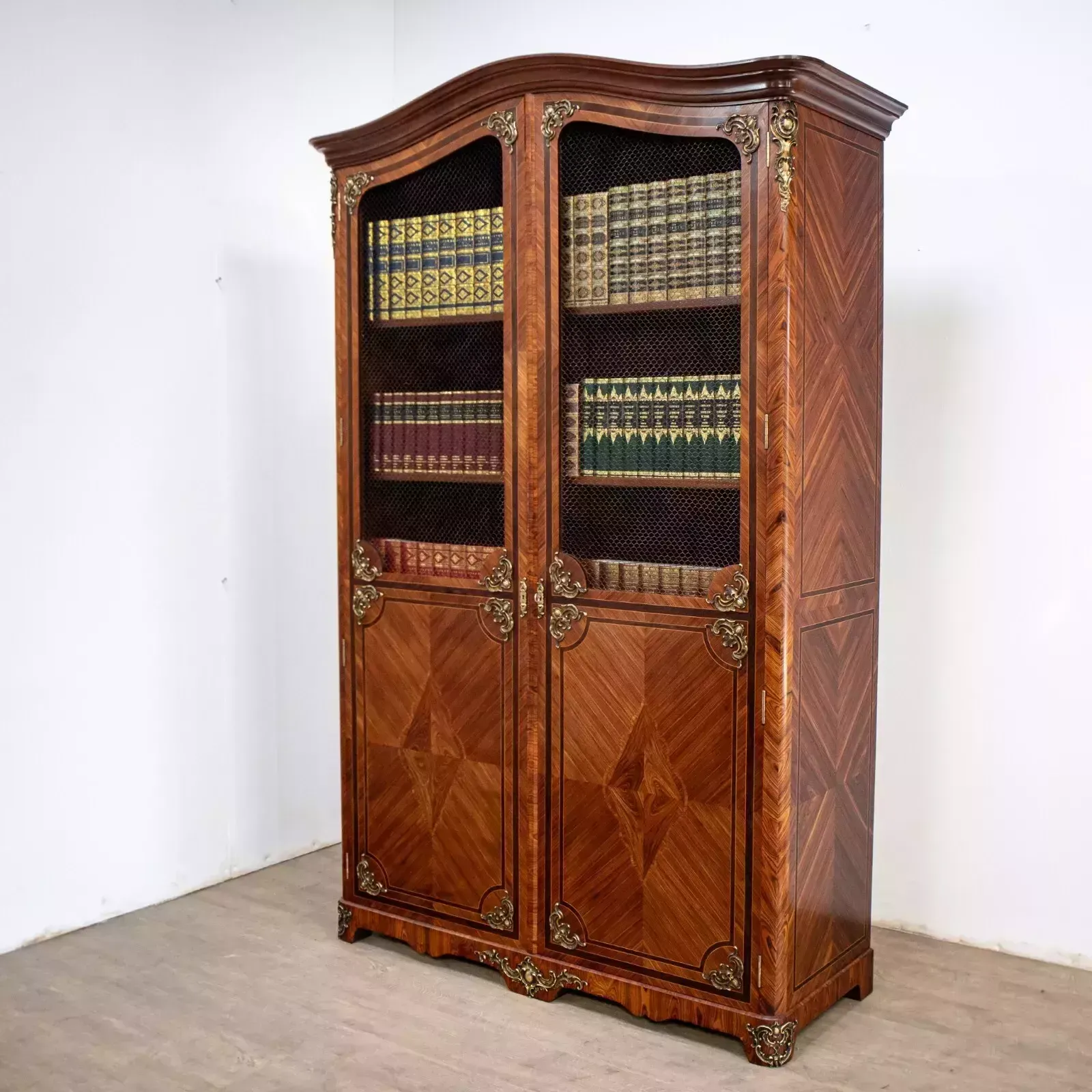 French Louis XV Style Mesh Door Bookcase photo for sale