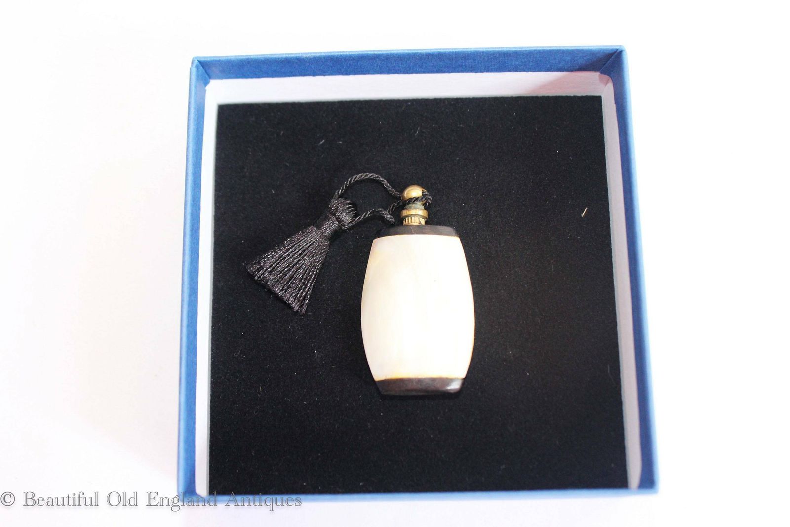 Antique Scent Or Perfume Bottle Mother Of Pearl And Ebony. Gift Boxed. photo furniture