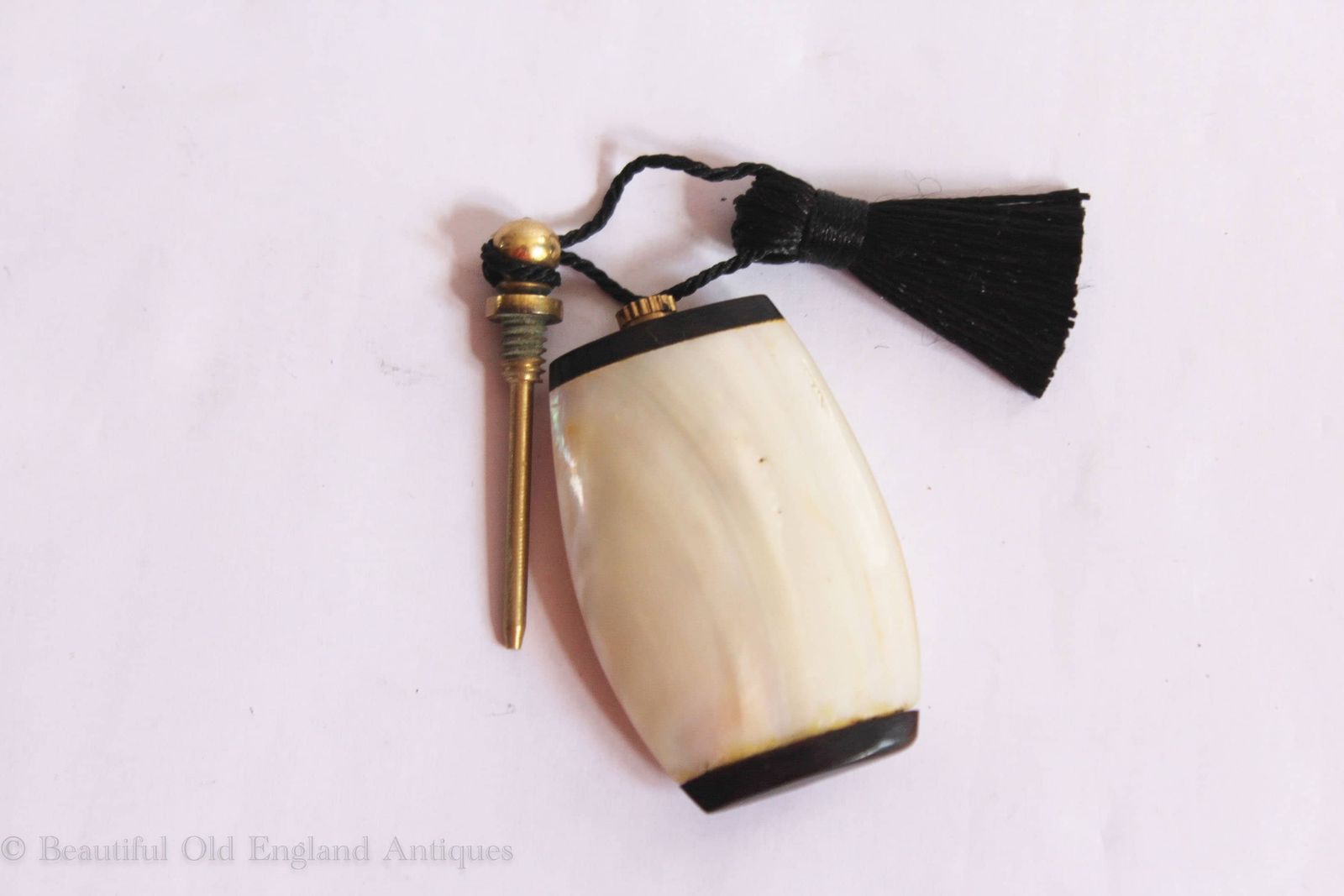Antique Scent Or Perfume Bottle Mother Of Pearl And Ebony. Gift Boxed. photo buy