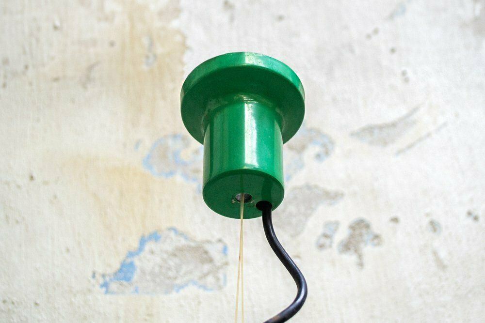 Industrial Pendant Lamp In Metal And Acrylic Glass, 1970s photo for sale
