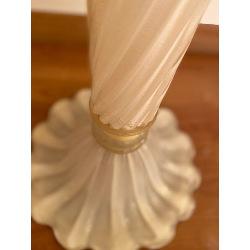 1990s Italian Venetian White And Gold Murano Glass Style Coffee Table photo furniture