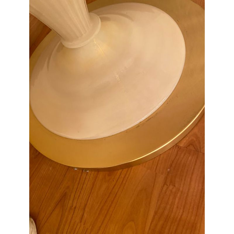 1990s Italian Venetian White And Gold Murano Glass Style Coffee Table photo Furniture