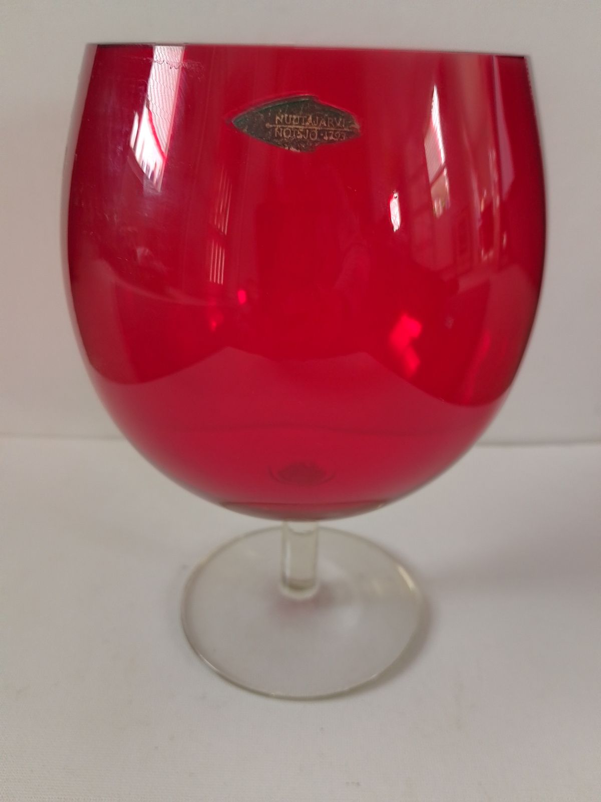 Nuutajarvi Notjo 1955 Blood Red  Aromilasi 1406 Saara Hopea Vase photo furniture