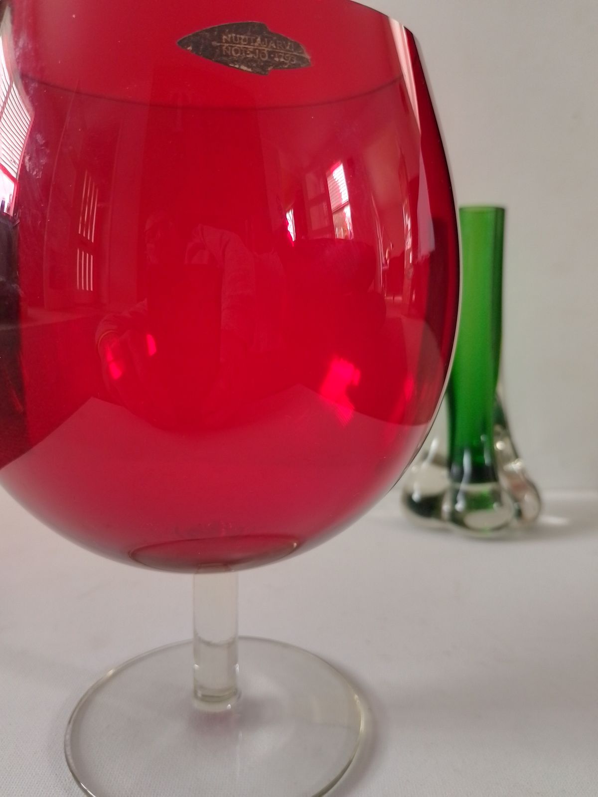 Nuutajarvi Notjo 1955 Blood Red  Aromilasi 1406 Saara Hopea Vase photo 200.0